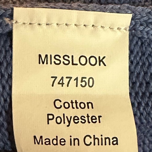 Misslook blue with flower design turtleneck sweater size S - Picture 7 of 7